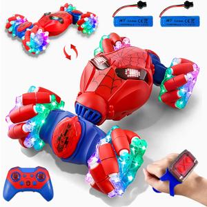 S-pider Rc Gesture Sensing Stunt Car Toys for Boys 3-14 Years Old, Drift Hand Control Remote Control Cars with Light & Music, 360Rotation Double Side Cars Birthday Gifts for Kid Age 4 5 6 7 8 9 10 11