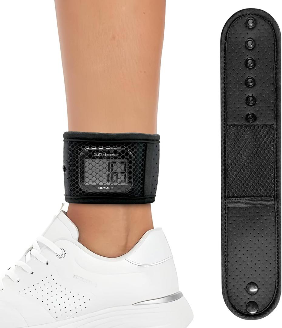 Ankle Straps for Fitness Trackers, Soft Adjustment Pedometer Ankle Band Compatible with Fitbit, Breathable Mesh Sports Ankle Strap for Men and Women (13")