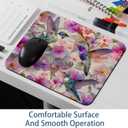 Small Mouse Pad Blossoming Flowers Hummingbirds Desk Pad, Comfortable Mouse Mat with Non-Slip Rubber Base, 8.3" x 9.8" Mousepad for Computer, Laptop, Game, Office & Home