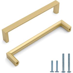 10 Pack 5 Inch(128mm) Kitchen Cabinet Handles Gold Cabinet Pulls Kitchen Cabinet Hardware Drawer Pulls for Cupboard Wardrobe