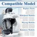 [Upgraded]W10536347 Washer Drain Pump Assembly, Exact for Whirl.pool Cabrio, Ken.more Oasis, May.tag Bravos model washing machines|3 Screws|Replace W10217134 AP5650269 W10281682 by TOMOON