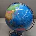 World Globe with Stainless Steel Stand 13 inch, 720 Rotating & HD Waterproof Material, Teaching/Geographic/Decorative Globes with Clear Text for Elementary, Classroom, Home, School, Office , Blue 