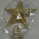 Blulu 10 Inches Gold Christmas Star Topper Xmas Tree Topper Glitter Treetop Star for Christmas