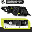 Headlights W/Bulbs for 2009 2010 Toyota Corolla Halogen Headlamp Replacement Driver & Passenger Side