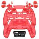 eXtremeRate Full Set Shell with Buttons Touchpad Cover, Clear Red Custom Replacement Decorative Trim Shell Front Back Plates Compatible with p s 5 Controller BDM-010 020 - Without Controller