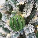 36pcs Velvet Ornaments for Christmas Trees, Flocked Christmas Balls Sets Assortment for Xmas Tree Holiday Decor (Avocado Green)