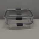 Rubbermaid Brilliance Food Storage Container, BPA free Plastic, Medium, 3.2 Cup, 2 Pack, Clear & Brilliance Food Storage Container, Large, 9.6 Cup, Clear 1991158