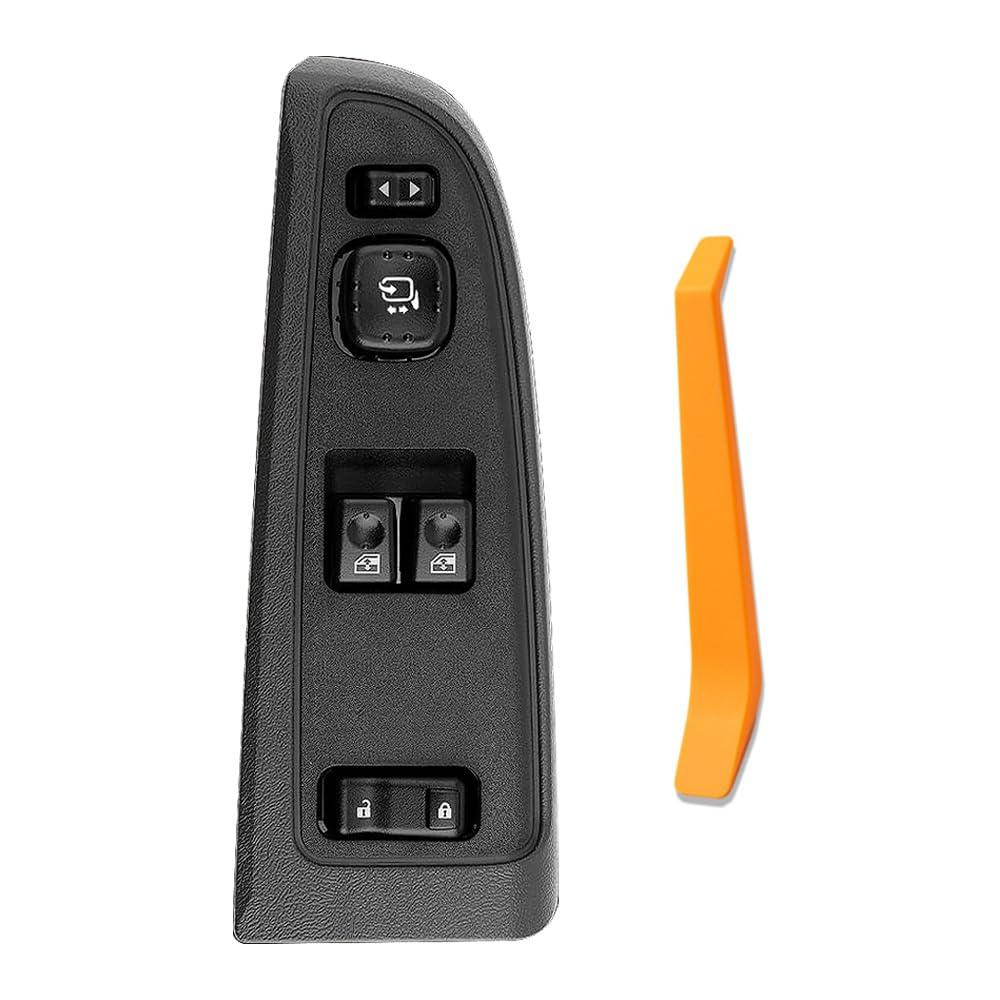 15883322 Front Left Master Power Window Switch and Panel 2 Doors with Folding Mirror Compatible with Chevrolet Silverado 1500 2500 3500 GMC,10398567, 15109665