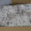 10x12 Washable Area Rug: Extra Large Modern Abstract Rugs Soft Neutral Non Slip Ultra Thin Stain Resistant Indoor Carpet for Living Room Bedroom Dining Room Home Office(Brown)