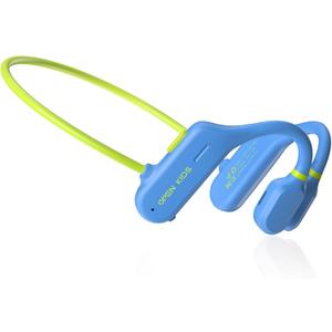 Kids Open Ear Headphones: Bluetooth 5.3 Air Conduction Open Ear Headphones Air Conduction Earbuds with Mic for Boys Girls School/Study/Listen to Music/Watch iPad(Blue002)