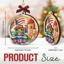 2 x Puerto Rico Christmas Ornament 2025 - Puerto Rico Gifts for Men, Women, Travel Souvenir Gifts for Mom, Dad, and Friends - 2 Layered Wooden Coqui Frog Ornament for Christmas Tree