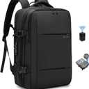 BANGE Air Vacuum Backpack with Pump,Seal Air Packing Vacuum System Compression with Anti Theft Lock, Expandable Large Capacity Backpack for Travel (Black)