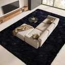 FinRec 9x12 Feet Black Rugs for Living Room Bedroom, Fluffy Shaggy Area Rug, Non-Slip Soft Shag Rug for Nursery Kids Room Dorm Room Home Decor, Indoor Plush Floor Carpet