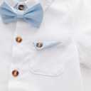Baby Boys Gentleman Shorts Sets, Infant Outfits Suits, Shirt+Shorts+Bow Tie+Suspenders, 5-6 Y