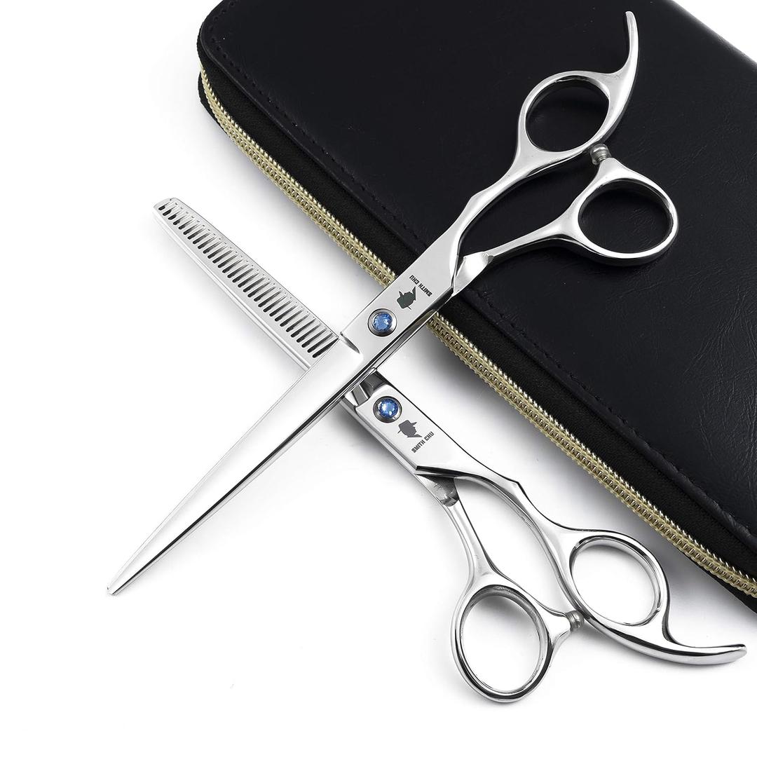 7.0 Inch Professional Hair Cutting Shears/Scissors and Barber Thinning/Texturing Scissor for Men Barber