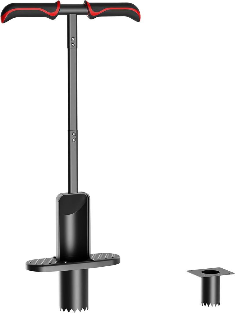 FLORA GUARD Long Handle Bulb Planter Tool, Dual Size 2.2 & 3.3 Hole Digger,Garden Sod Plugger,Grass Plugger Tool with Foot Pedal for Planting, Transplanting, Weeding, Digging for Tulips, Daffodils