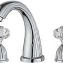 Morden Bathroom Faucet Chrome Three Holes Widespread 2 Crystal Handle Bathroom Sink Faucets Vintage Lavatory Vanity Faucet
