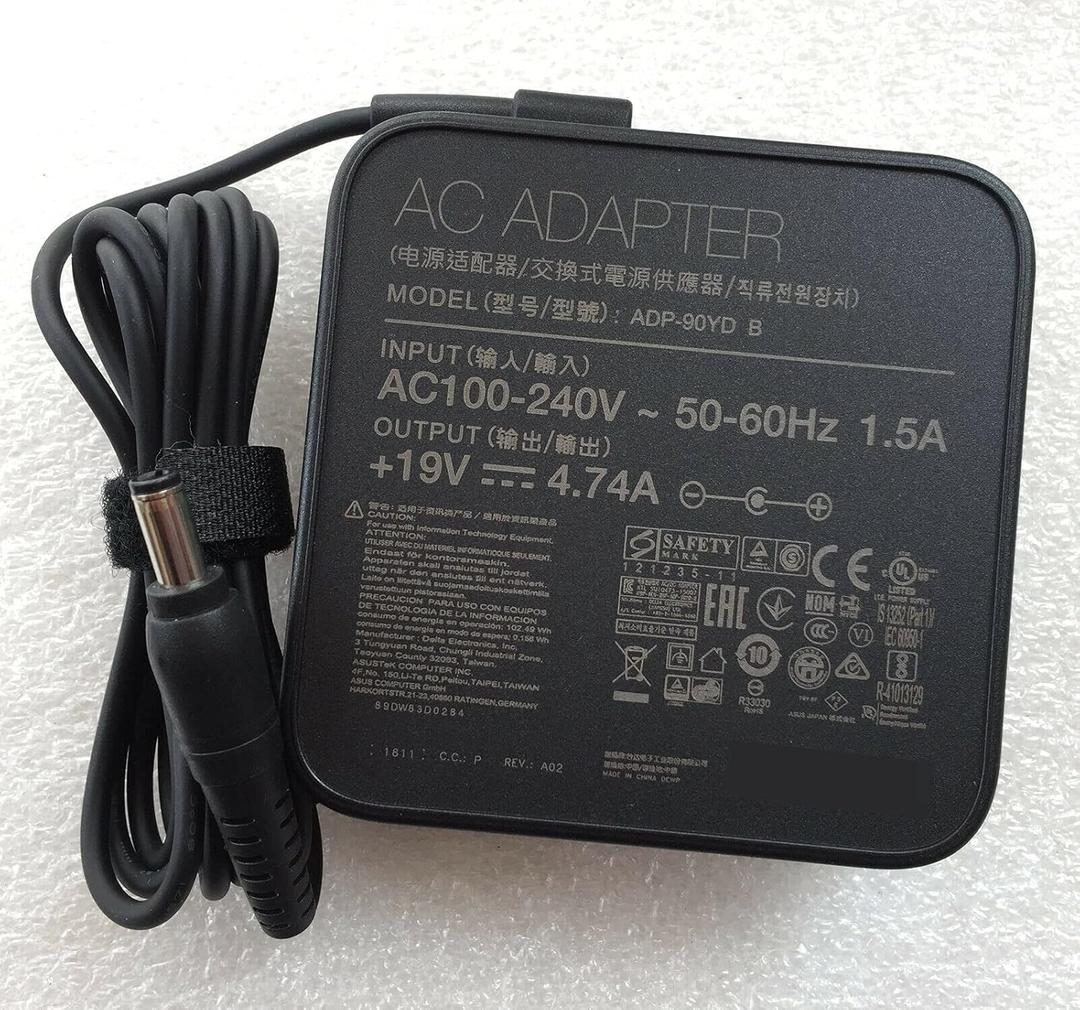 19V 4.74A 90W ADP-90YD B AC Adapter Charger Compatible for Asus K55A K55N K501UX K53E Q550L U56E A55A K751L A450J A450VC X53E X551M X555LA K550D A55V Laptop Power Supply Cord