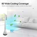 Bladeless Tower Fan with 9 Speeds, 80 Wide Oscillating Cooling Fan, Electric Standing Floor Fan with 8H Timer, Space-Saving Design for Bedroom Office