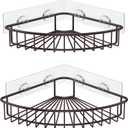 SMARTAKE 2-Pack Corner Shower Caddy, SUS304 Stainless Steel, Wall Mounted Bathroom Shelf with Adhesive, Storage Organizer for Toilet, Dorm and Kitchen (Bronze) (8.7 X 8.7 X 2.0 Inches)