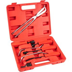 8 PC Drum Brake Tool Kit, Brake Spring Tool Set with Brake Spring Compressor, Adjusting Tool & Brake Spoon, Complete Drum Brake Kit for Brake Service with Spring Pliers, Spring Replacement