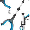 32inch Grabber Reacher Tool for Seniors, Foldable Reacher Grabbers Pickup Stick with Anti-Slip 360° Rotating Jaw, 4" Wide Extended Claw with Magnet for Disabled, After Surgery Recovery