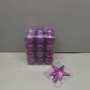 25 Pcs Mini Christmas Balls Ornaments Set 2.36 Inch Christmas Day Ball Topper Star Tree Hanging Ornaments for Party Decoration(Purple)