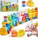 PlayAct Learning Toy for Toddlers 1 2 3 Years Old, Counting, Matching & Sorting Montessori Learning Farm Train Including 9 Farm Animals, Birthday Gift for Baby Boys Girls