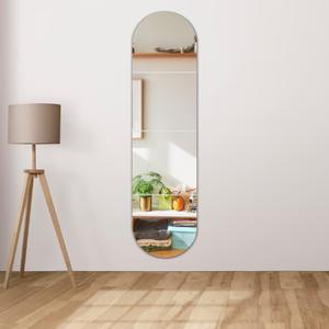 Mirrors Wall Full Length, 12x12in 4pcs Kids Acrylic Mirror Stickers, Full Body Length Mirrors for Walls, Wall-Mounted Stick On Frameless for Mirror, Mirror Stickers for Makeup Workout Gym Hallway Dorm