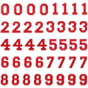 40 Pcs Red Iron on Patches Numbers, Red Number 0-9 Number Iron on Patches for Hats Sew on Embroidered Applique for Fabric Clothing Shirts Baseball Football Jeans Hat Socks, DIY Accessories