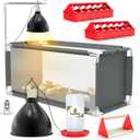 10.6 ft Chicken Brooder Box Starter Kit  Durable Stainless Steel Frame & Breathable Oxford Fabric, Includes 75W Heat Lamp, Chick Feeder & Waterer Set, Ideal for Chicks, Ducklings, and Quail