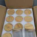 12Pieses Clear Glass Candle Jars for Making Candles, Empty Candle Jars Bulk with Bamboo Lids and Accessories, Ribbed Candle Vessels Containers for Candle Making