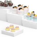 Acrylic Display Risers, 5-Sided Acrylic Riser with Hollow Bottoms,Perfect for Weddings,Cupcake Candy Food,Parties,Brunch,Buffet