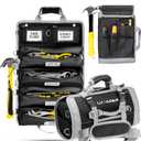 Updated Tool Roll Up Tool Bag Organizer, Name Tags, Advansed Features, Heavy Duty Tool Roll Bag Organizer, Mens Gifts For Him Motorcycle Mechanic & Electrician LUXADAR (6 Detachable Pouches)