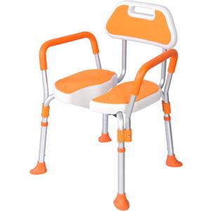 Adjustable Height Bath Chair with Aluminum Frame, Three-Dimensional Washing and Nursing Seat for Elderly and Disabled