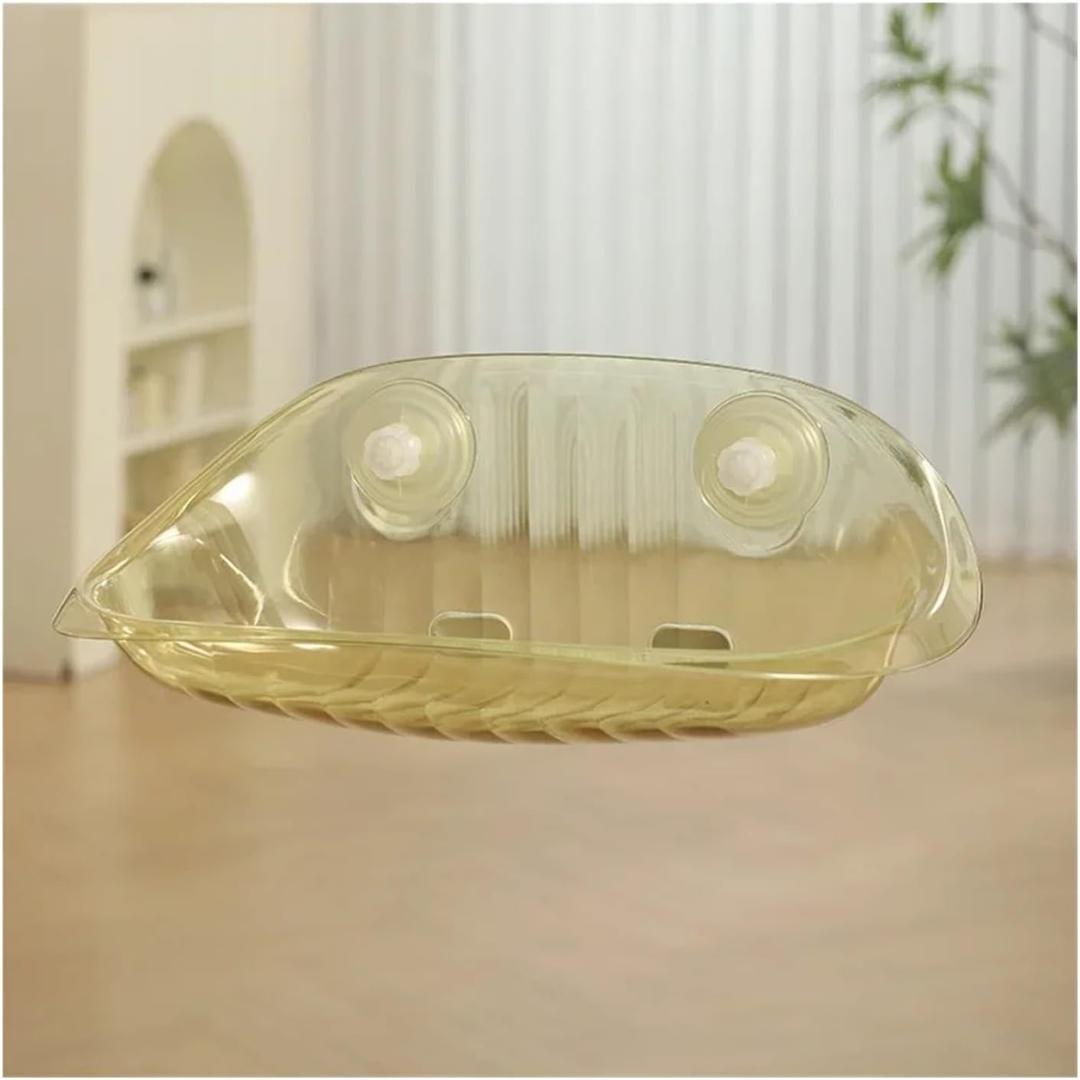Cute Cat Hammock - Floating Cat Nest for Summer - Suction Cup Window Climbing Frame for Cats(Yellow)