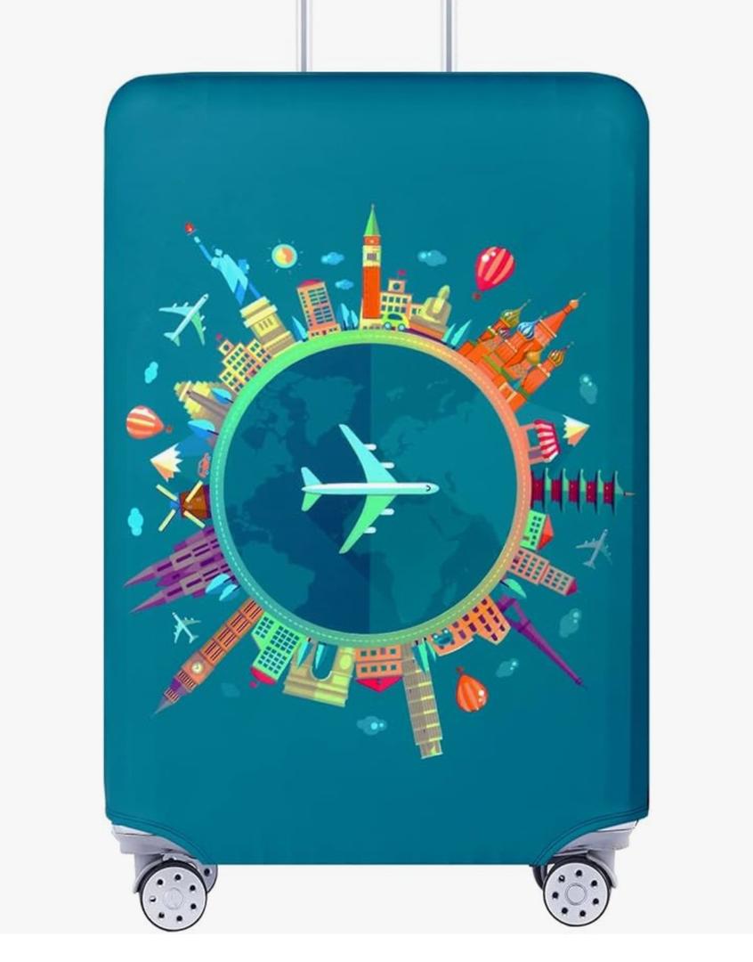 Travelkin Luggage Covers For Suitcase Tsa Approved,Suitcase Cover Protector Fit 18-32 Inch Luggage (Dreaming Blue, L) Pack of 3