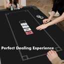 HEITOK Texas Hold'em Poker Mat 94" x 47", Water-Repellent, Noise-Reducing, Non-Slip Texas Hold'em Poker Table Top with Portable Carrying Bag for Poker Games