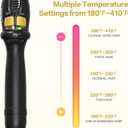 DAN Technology 1 Inch Curling Iron Wand for Soft Natural Waves, Tourmaline Ceramic Hair Curler with 180F430F Adjustable Temperature, Fast Heating, Dual Voltage, Auto Shut-Off, Black & Gold