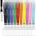 Lanyards for ID Badges, Clear Lanyards for Cruise Ship Cards, Waterproof Lanyard Card Holder for Carnival Sail, Vertical Nametag Holder (Rainbow)