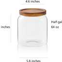 Sweejar Glass Jars for Laundry Room Organization, Half-Gallon Laundry Pods Container, Glass Food Storage Jars with Airtight Lid, 1 Pack, Press Lid