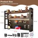 3 Tier Desktop Shelf with Pegboard, Heavy Duty Desk Organizer, 37.4"Lx9.8"Wx36.6"H