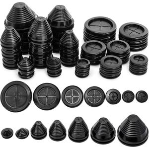 Yarlung 42 Pack Rubber Grommets Assortment Kit for Wire Protection, 7 Sizes Drill Hole Grommets Firewall Hole Plug for Wire, Plug, Electrical Appliance, Plumbing, Tower Shaped and Round Double Sided
