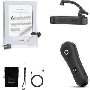 Page Turner for Kindle with Case, 2025 New Remote Control Page Turner for Kindle Paperwhite Oasis, Clicker Accessories for Reading Novel/Comic, Compatible with iPhone, Kobo, iPad, Android Tablet-Black