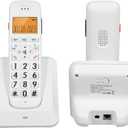 Expandable Cordless Phone with 1.8inch LCD 3 Lines Display Support 5 Handsets Connection 13 Shortcut Keys Call Block Hands-Free Calls Function 16 Languages with Big Buttons for Office Family