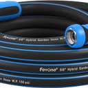 Fevone 12 ft Garden Hose, Offered by Manufacturer, Heavy Duty Water Hose, Hybrid Polymer, Kink Resistance, 3/4" GHT Aluminum Fittings, 5/8" ID, 600 PSI, Drinking Water Safe (GH8)