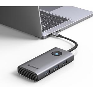 ORICO USB C Docking Station, 6-in-1 Laptop Docking Station with HDMI 4K@30Hz, 100W PD, USB-A&C 3.0, USB C Dock Compatible with MackBook/Dell XPS/HP/Surface