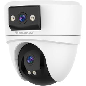 VSTARCAM 6MP Dual Lens Indoor Security Camera Wireless, 2.4G/5G WiFi Dual-Band with 360 PTZ & AI Auto Tracking, Color Night Vision, Two-Way Audio, Baby Monitor Pet Camera for 24/7 Home Security