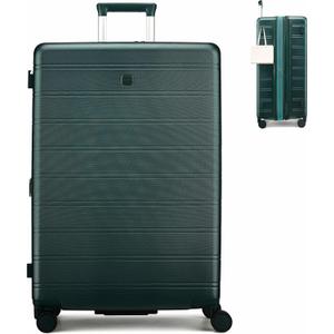 MILADA 28 Inch Large Expandable Checked Luggage with 8 Spinner Wheels, Hardshell Suitcase with TSA Lock, Lightweight Durable PC Shell, Airline-Approved for Extended Travel, Blackish Green