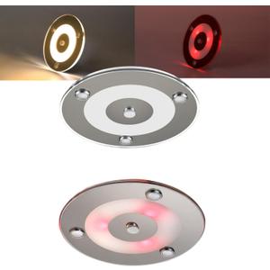 4" Super Slim RV Boat LED Dome Light DC12V Acrylic Interior Light for Motorhome Yachts Trailer Lighting, Built-in Dimmer Switch & Red Nightlight, Flush Mount 2Pack (3000K) (4 Warm White)